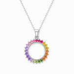 Rainbow Halo Silver Pendant – ZILVARA